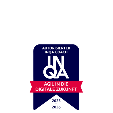 Logo von INQA-Com, zertifiziert für digitale Zukunft 2025-2026.
