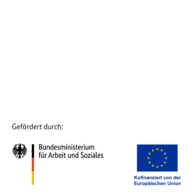 Logo des Bundesministeriums für Arbeit und Soziales und der Europäischen Union.